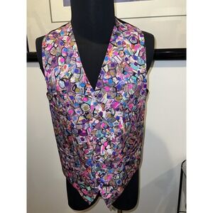 Vintage Abstract Pattern Waistcoat Multi-Colored Men's Vest